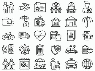 Fototapeta premium Love Glyph icons collection 25 icon set in a Glyph design 