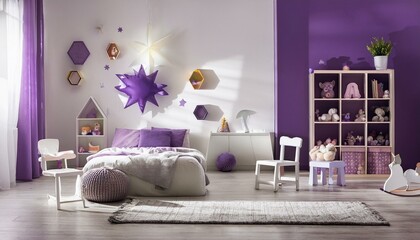 interior in the color of the year 2025 Amethyst Shadow 