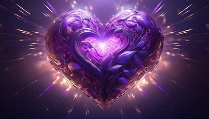 heart in the color of the year 2025 Amethyst Shadow 