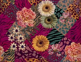 "A seamless all-over floral pattern featuring [mention specific details like watercolor flowers, gold foil accents, or pastel hues]. Perfect for textile design, packaging, wallpaper, or home decor. Th