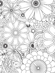 Seamless floral pattern with vintage ornate flowers and leaves for wallpaper and textile design