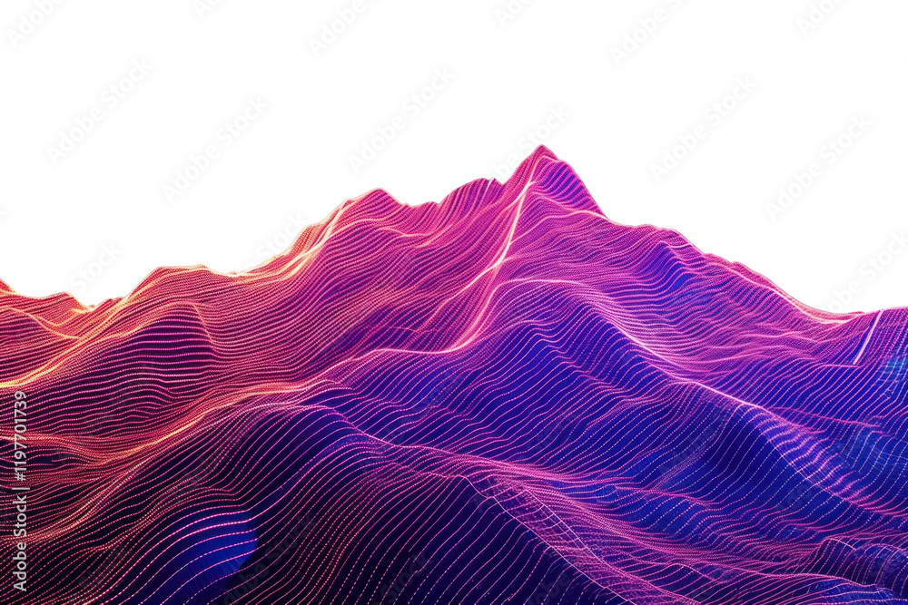 Wall mural png neon mountain wireframe boder backgrounds abstract pattern.