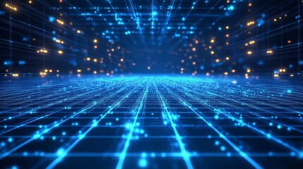 Obraz premium abstract technology background, 3d illustration, virtual cyberspace