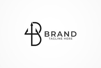 Trident Logo, Letter B with trident combination, suitable for brand and company logo design