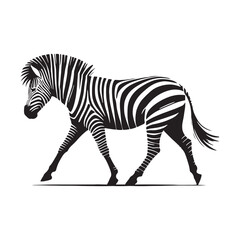 Captivating zebra silhouette for diverse media projects - Zebra illustration - minimallest zebra vector

