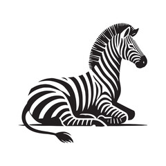 Bold zebra silhouette for contemporary media projects - Zebra illustration - minimallest zebra vector

