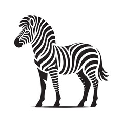 Simplified zebra silhouette for versatile creative purposes - Zebra black vector
