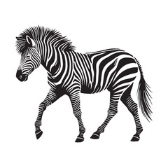 Detailed zebra silhouette for diverse design applications - Zebra illustration - minimallest zebra vector
