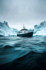 Iceberg and a boat