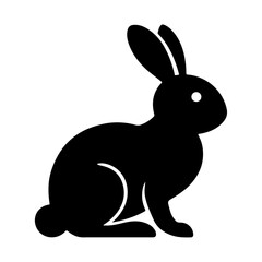 Elegant Rabbit Silhouette &ndash; Minimalist Black Bunny Illustration