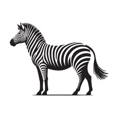 Bold zebra silhouette for artistic and digital needs - Zebra black vector
