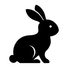 Elegant Rabbit Silhouette – Minimalist Black Bunny Illustration