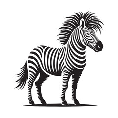 Stylish zebra silhouette for diverse media purposes - Zebra illustration - minimallest zebra vector
