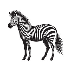 Elegant zebra silhouette for versatile artistic uses - Zebra black vector
