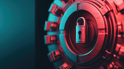 Digital vault with glowing locks and a Guaranteed Fund sign, representing secure financial management