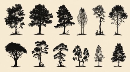 Fototapeta premium set of trees