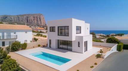 luxury apartment with exclusive view Modern coastal villa with a pool and stunning sea views.
