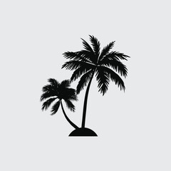 Palm Tree Vector Design Black color, Adobe illustration Vector Design 
