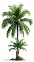 Tropics Serene Trees Form Set Environmental Cut On White Backgrounds