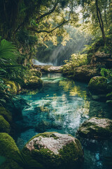 Naklejka premium river in the woods