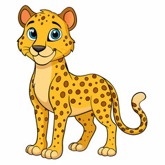 animal, giraffe, cartoon, illustration, zoo, vector, mammal, wild, cheetah, safari, leopard, cat, baby, wildlife, jaguar, cute, funny, neck, character, fun, tiger, comic, nature, art, jungle