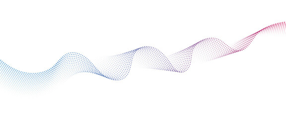 Flowing Dot Wave halftone gradient pattern on transparent background	
