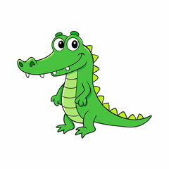 cartoon crocodile isolated on white