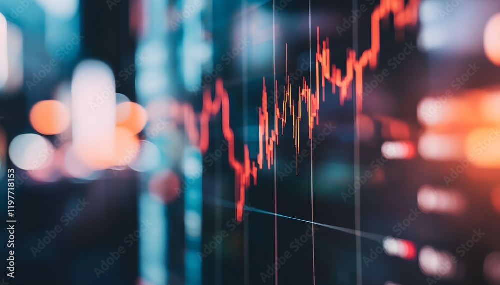 Poster Abstract Stock Market Data Analysis with Red and Green Graphs Showing Trends and Fluctuations in Investment Values in a Dynamic Financial Environment