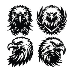 Eagle head silhouette icon symbol, Mid-century Modern Eagle logo design