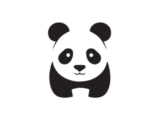 Cute panda silhouette. Panda logo. Cute panda isolated on white background. Panda logo. Vector illustration.