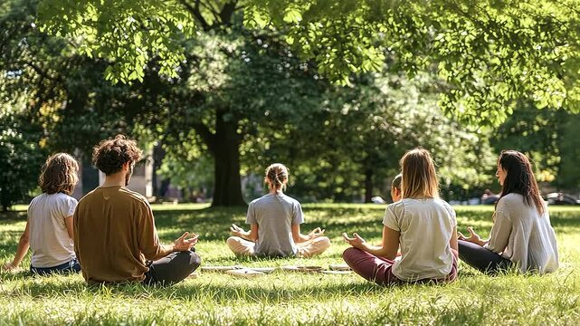 Outdoor Group Therapy Session in a Supportive Circle