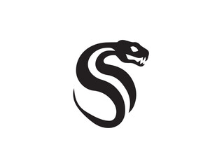 Obraz premium Black Snake Silhouette. Snake icon. Snake logo. Black snake silhouette isolated on white background. Vector illustration. 