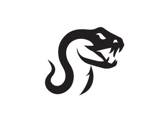Black Snake Silhouette. Snake icon. Snake logo. Black snake silhouette isolated on white background. Vector illustration. 