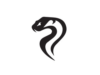 Black Snake Silhouette. Snake icon. Snake logo. Black snake silhouette isolated on white background. Vector illustration. 