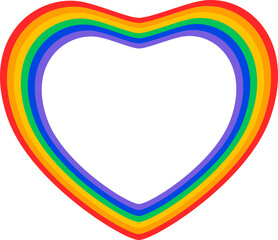 Rainbow heart, valentine card with copy space