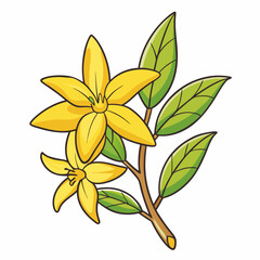 yellow leaves isolated on white