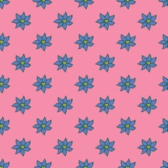 Summer seamless pattern with flowers doodle for decorative print, wrapping paper, greeting cards, wallpaper and fabric