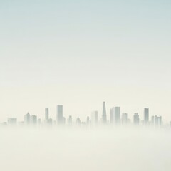 Naklejka premium Skyline in Haze: A City Obscured by Air Pollution 31