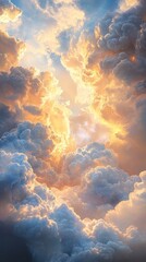 Dramatic crimson sunset clouds over nature landscape vibrant sky viewpoint beautiful atmospheric concept