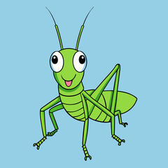 green grasshopper isolated on white background