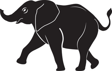 Obraz premium elephant silhouette. minimalist elephant logo vector illustration