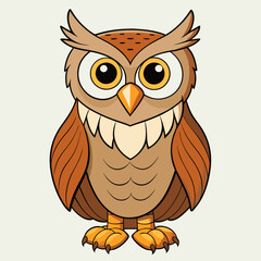 owl on white background