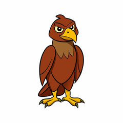 hawk cartoon isolated on white