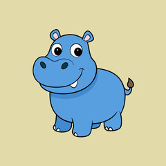 hippopotamus cartoon vector