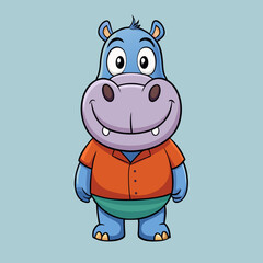 hippopotamus cartoon vector