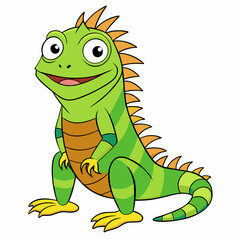 Naklejka premium iguana cartoon vector