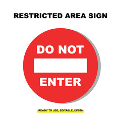 Restricted Area Sign Vector. No Trespassing and Authorized Personnel Only
