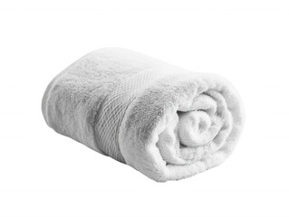 Luxurious Rolled White Bath Towel Soft Fluffy Clean Spa Hotel