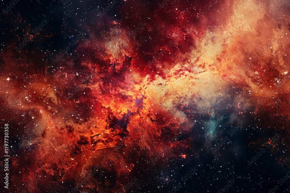 Canvas Prints beautiful red galaxy. generative ai