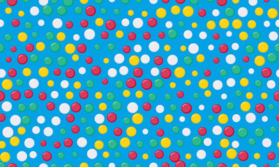 Seamless dotted pattern with colorful circles, ideal for textile fabrics, wallpaper, or abstract backgrounds. A trendy geometric design for creative decor.